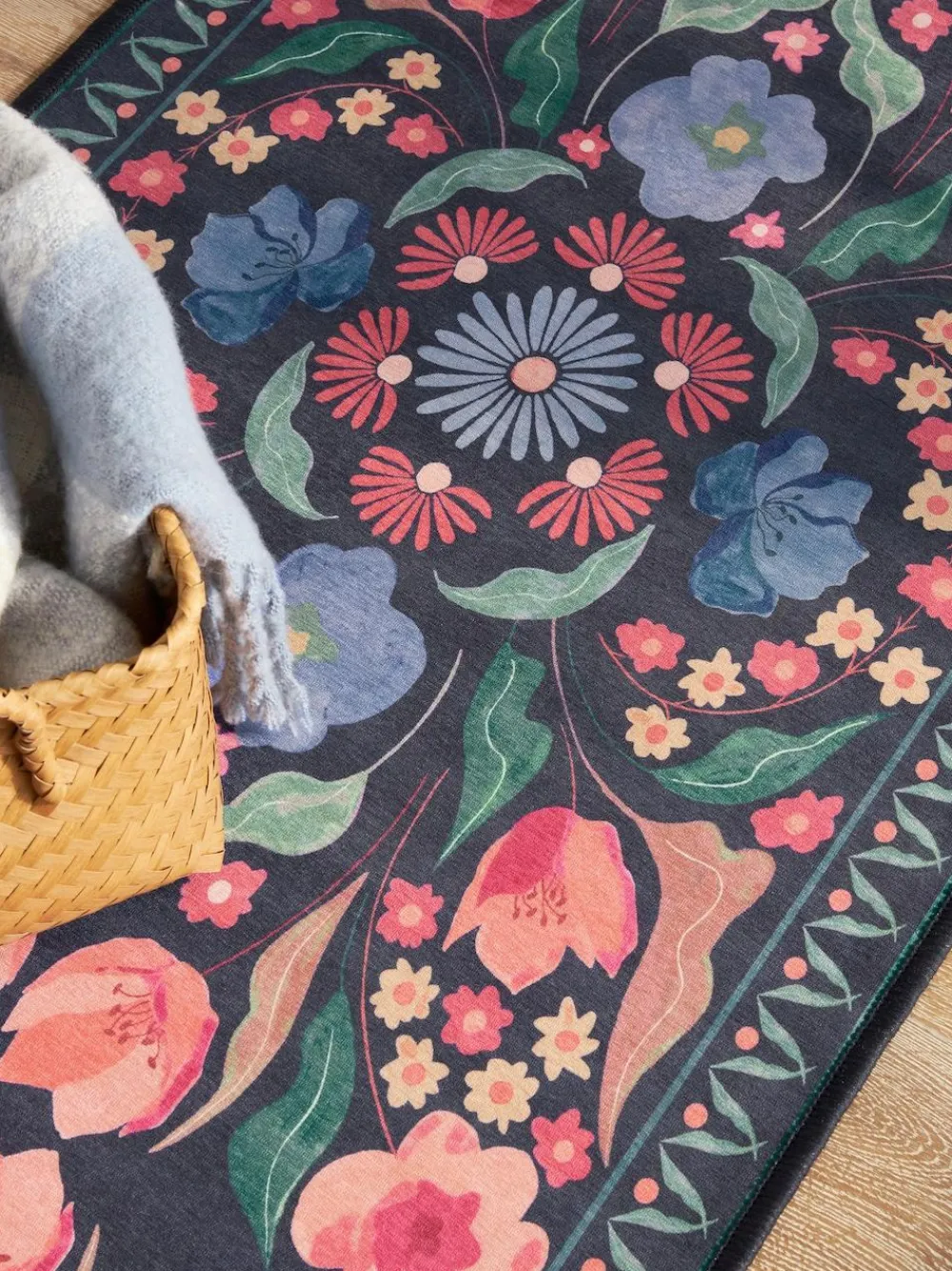 Next Blue Bettie Floral Runner^ Rugs & Runners