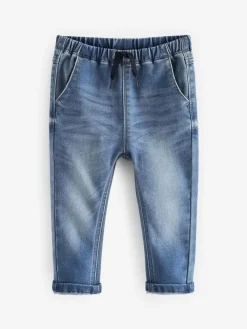 Next Blue Black Denim Supersoft Pull-On Jeans With Stretch 2 Pack (3mths-7yrs)^BOY Multipacks|Jeans & Joggers