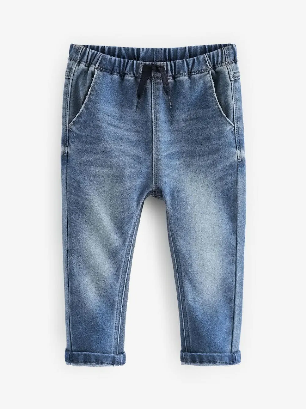Next Blue Black Denim Supersoft Pull-On Jeans With Stretch 2 Pack (3mths-7yrs)^BOY Multipacks|Jeans & Joggers