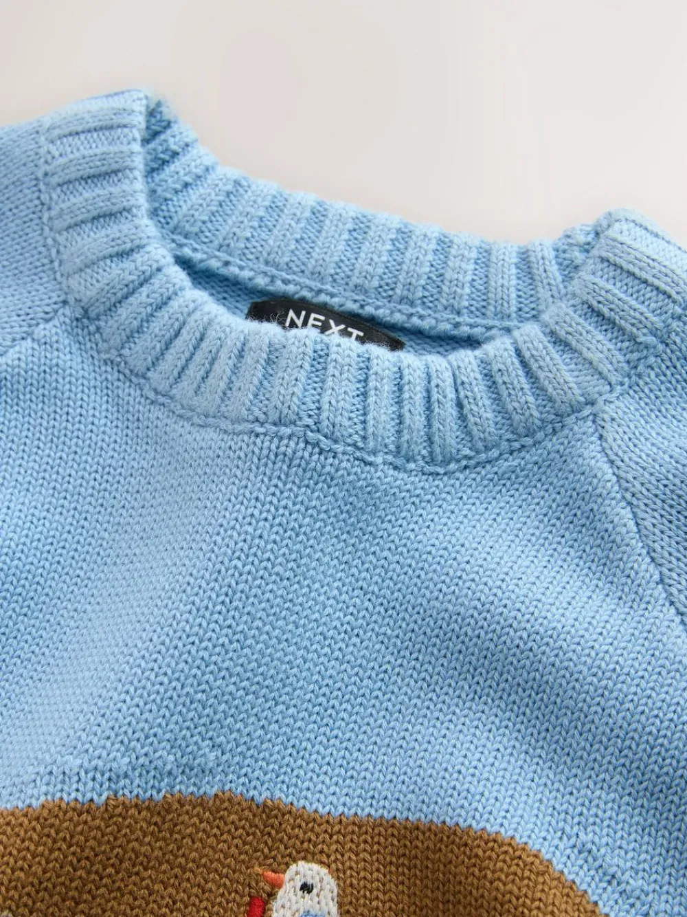 Outlet Next Blue Boat Knitted Crew Neck Jumper (3mths-7yrs)