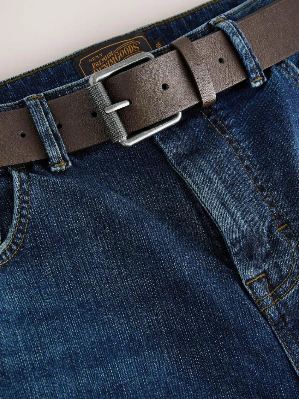 Next Blue Bootcut Signature Belted Jeans^ Jeans|Jeans