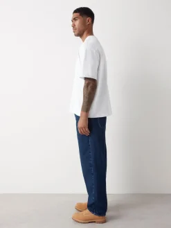 Best Next Relaxed Fit Vintage Wash Denim Jeans Blue Classic Vintage