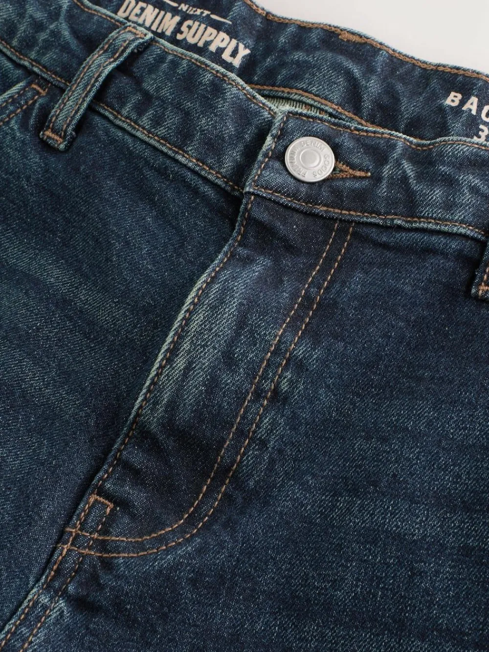 Best Next Blue Dark Baggy Fit Vintage Wash Denim Jeans