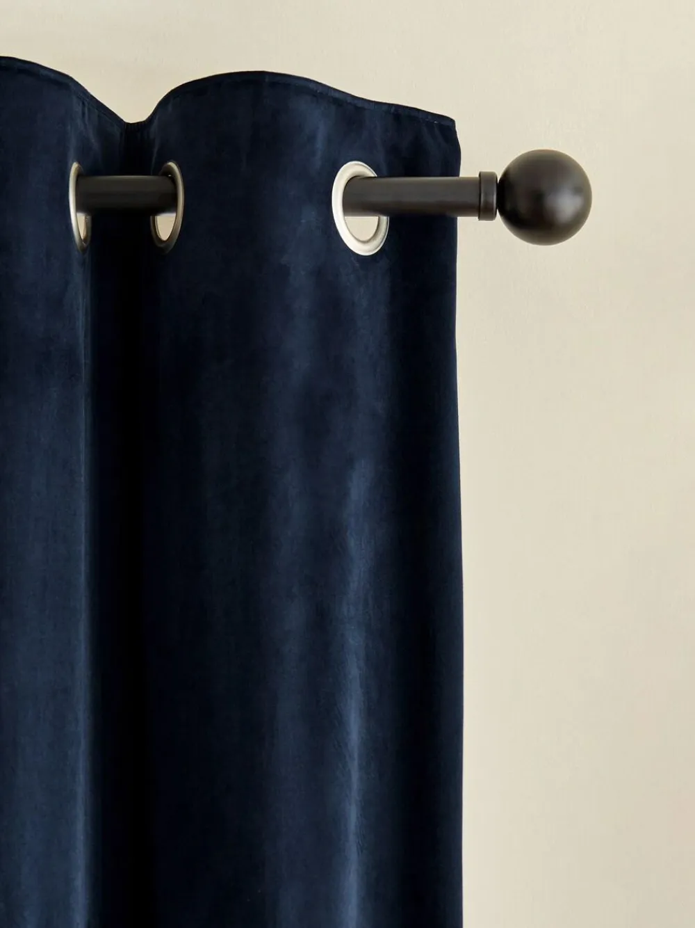 Next Blue Dark Navy Matte Velvet Blackout/Thermal Curtains^ Curtains & Blinds