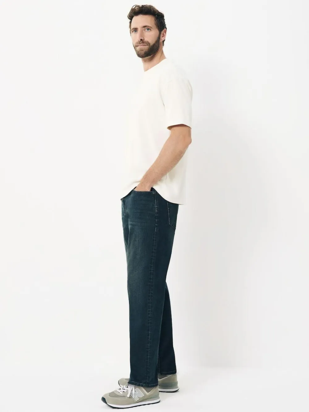 Next Blue Dark Washed Regular Tapered Fit Classic Stretch Jeans^ Jeans|Jeans