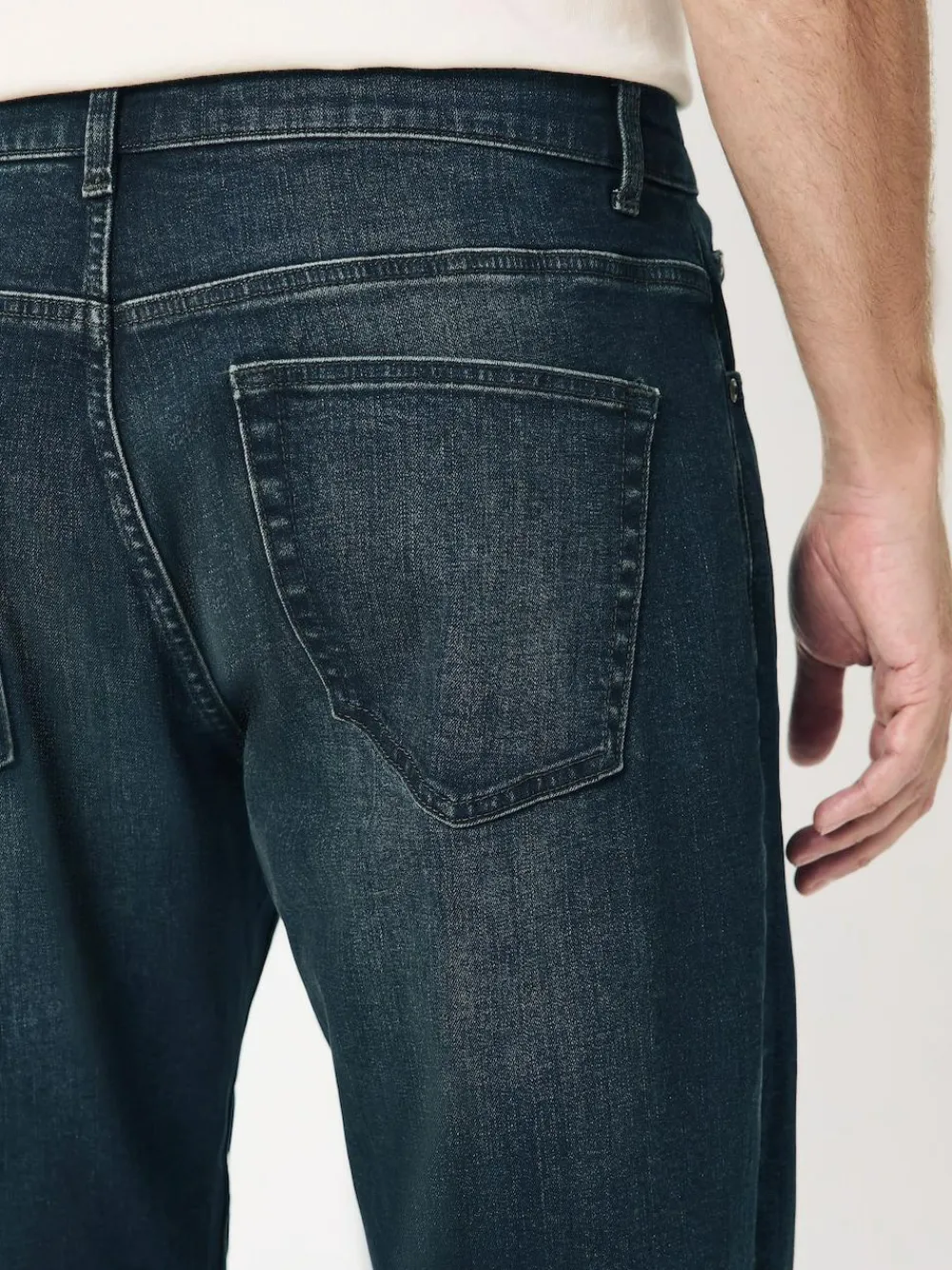 Next Blue Dark Washed Regular Tapered Fit Classic Stretch Jeans^ Jeans|Jeans