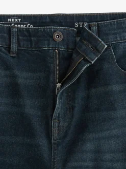 Hot Next Blue Dark Washed Single Straight Fit Classic Stretch Jeans