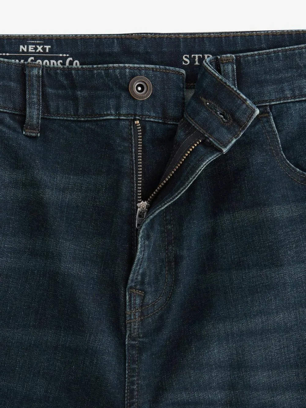 Hot Next Blue Dark Washed Single Straight Fit Classic Stretch Jeans