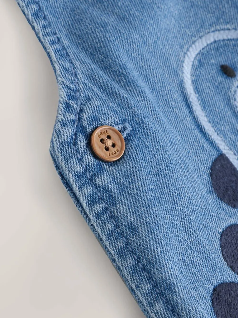 Best Next Baby Denim Dungarees and Bodysuit Set (0mths-2yrs) Blue Dinosaur