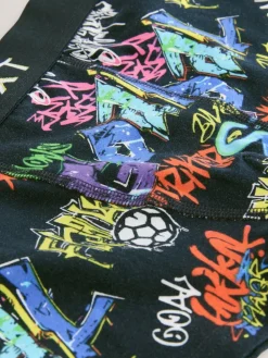 Clearance Next Boxers 5 Pack (2-16yrs) Blue Football Print