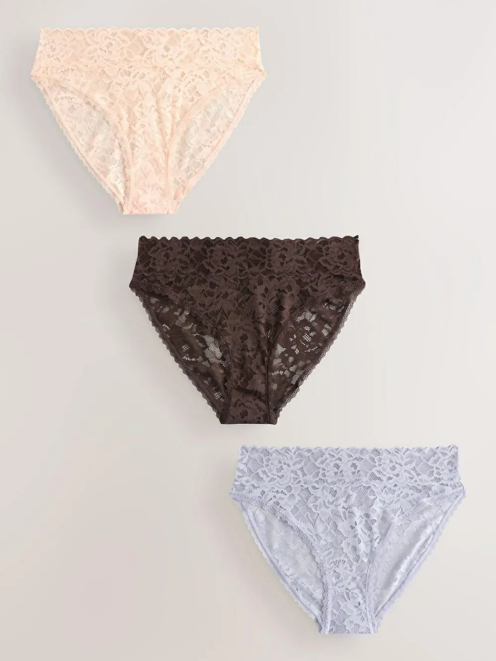 Next High Leg All Over Lace Knickers 3 Pack^Women Panties|All Lingerie