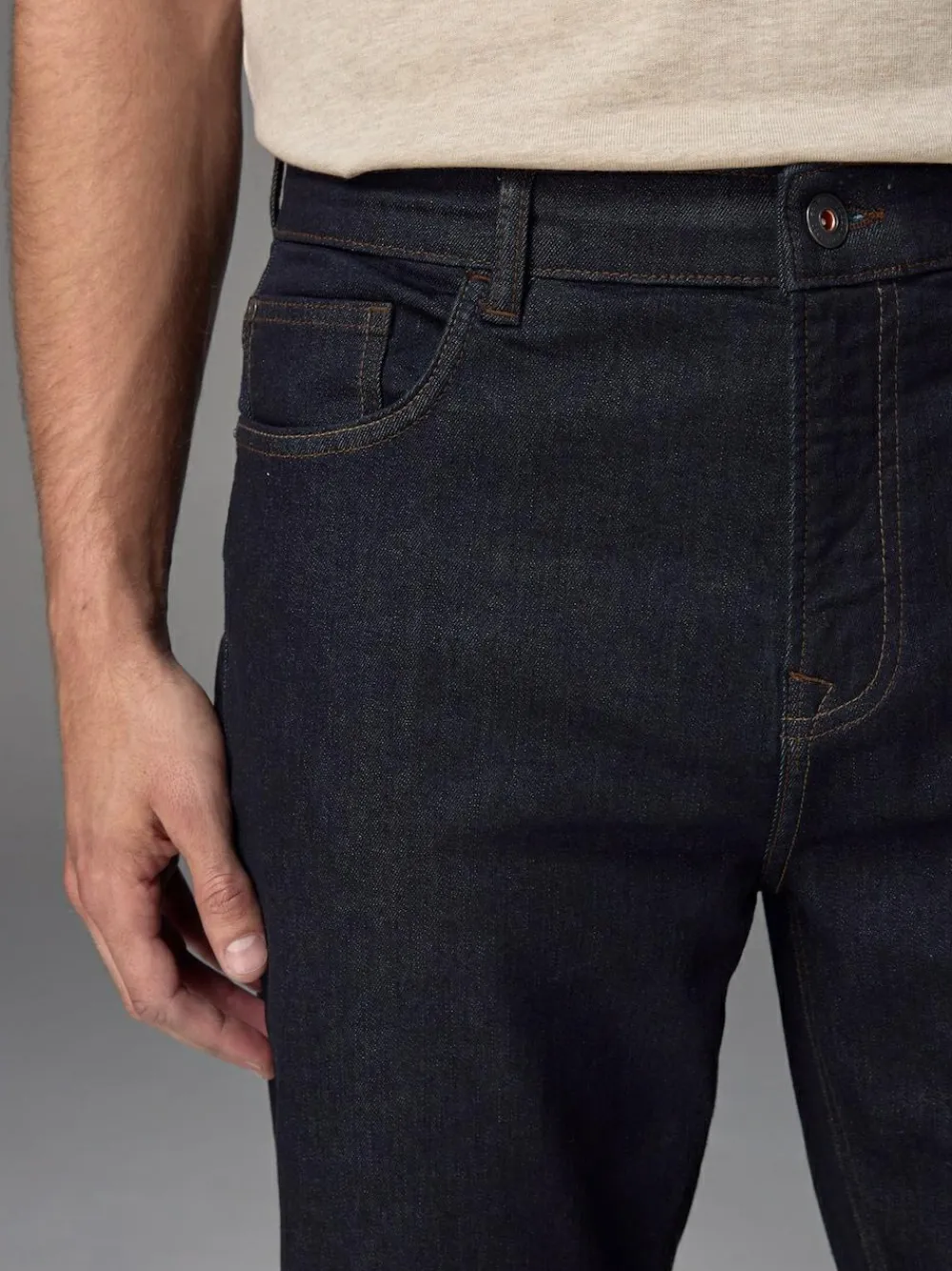 Next Blue Indigo Rinse Regular Tapered Fit Classic Stretch Jeans^ Jeans|Jeans