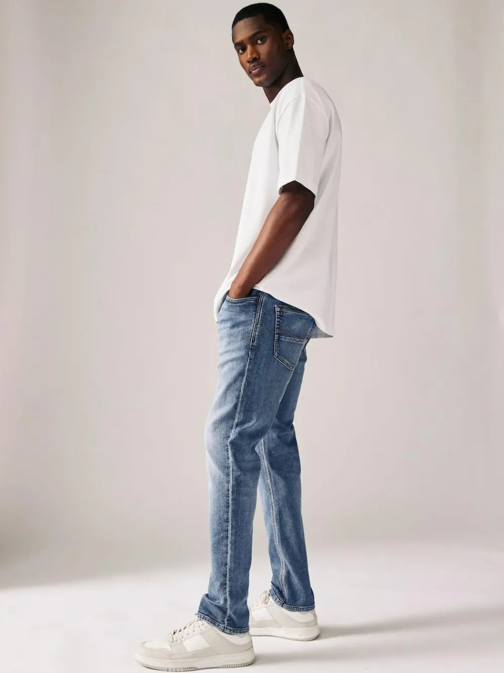 Sale Next Blue Light Vintage Skinny Fit Comfort Stretch Jeans