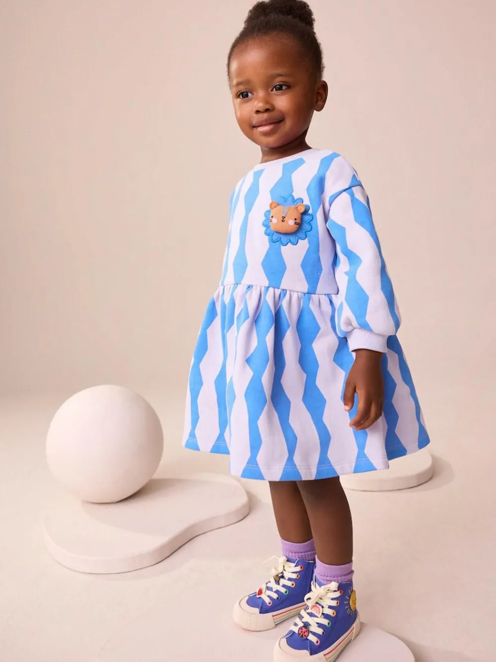 Next Blue Lion Sweat Dress (3mths-7yrs)^ Baby Girls|Baby Girls