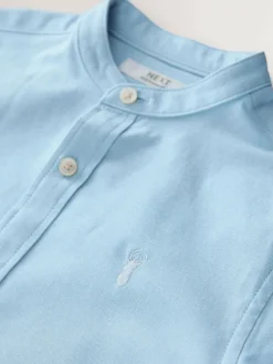 Clearance Next Long Sleeve Grandad Collar Oxford Shirt (3-16yrs) Blue
