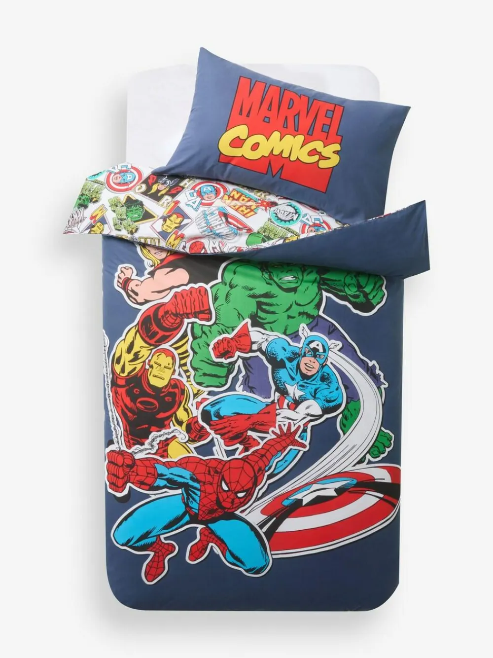 Hot Next Blue Marvel Duvet Cover and Pillowcase Set