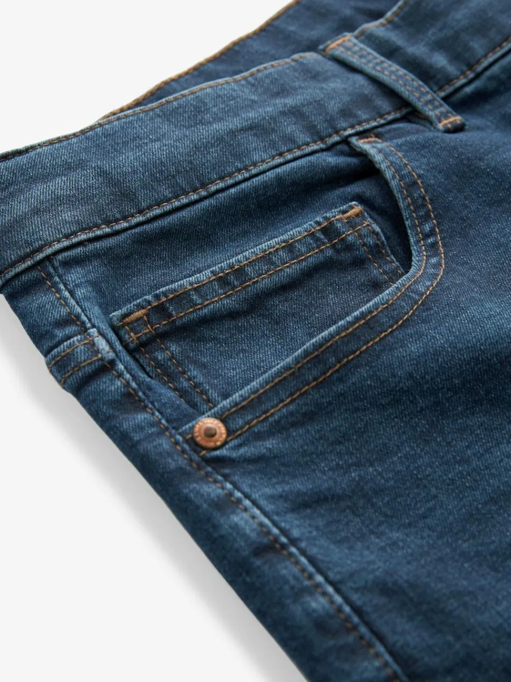 Next Blue Mid Single Straight Fit Classic Stretch Jeans^ Jeans|Jeans