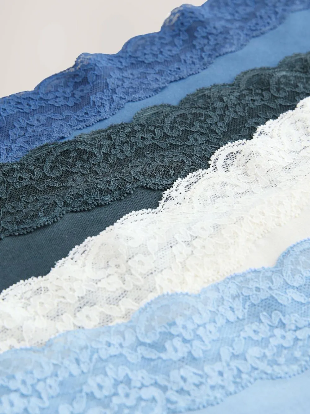 Next Blue Midi Cotton and Lace Knickers 7 Pack^Women All Lingerie|Panties