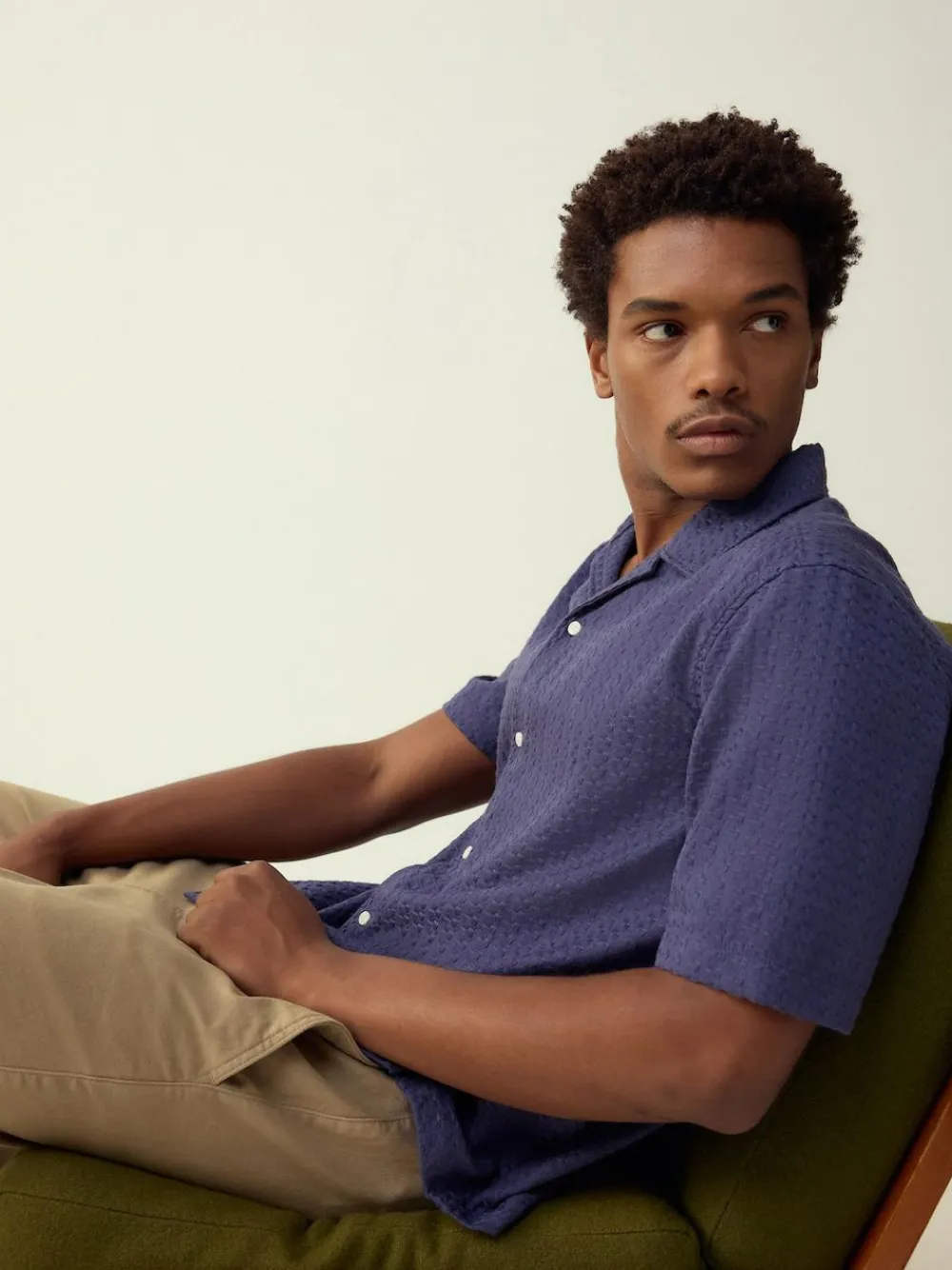 Next Regular Fit Textured Waffle Short Sleeve Shirt^ Shirts