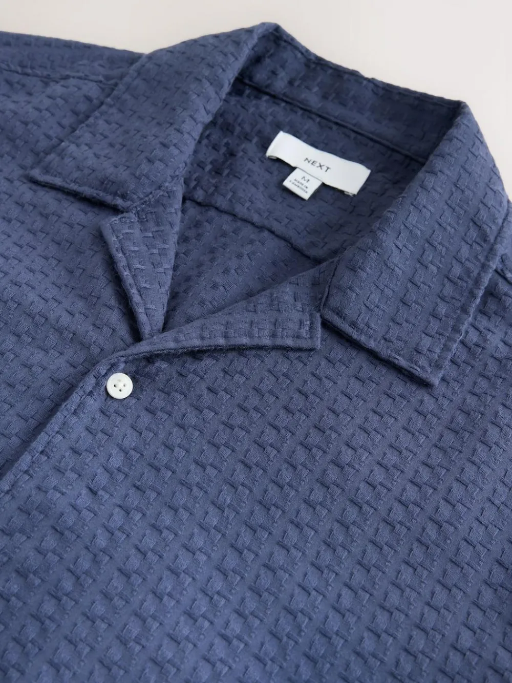 Next Regular Fit Textured Waffle Short Sleeve Shirt^ Shirts
