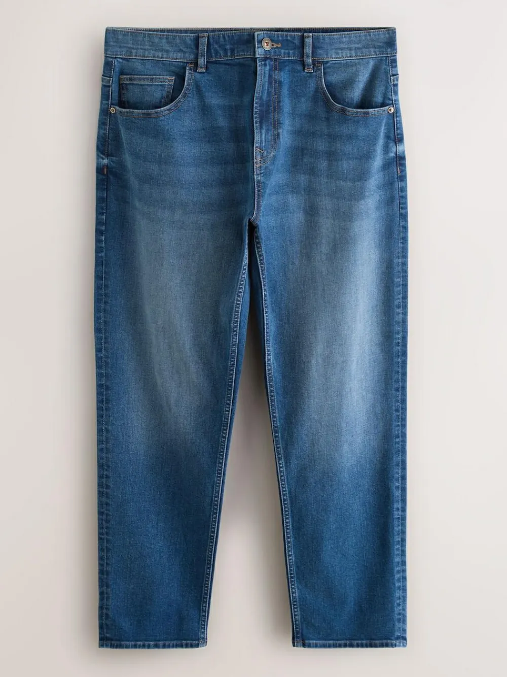New Next Blue Regular Tapered Fit Classic Stretch Jeans