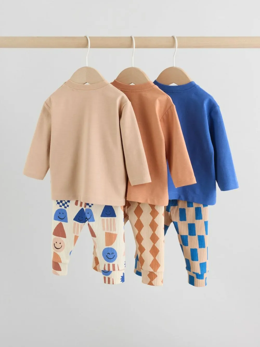 Next Blue Shapes Tops and Leggings 6 Piece Baby Set (0mths-3yrs)^BOY Baby Winter Clothing|Tops