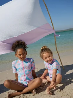 Online Next Short Sleeved Sunsafe Swimsuit (3mths-16yrs) Blue Shell