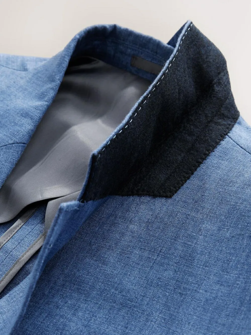 Next Slim Fit Leomaster Italian 100% Linen Suit Jacket^ Blue Suits