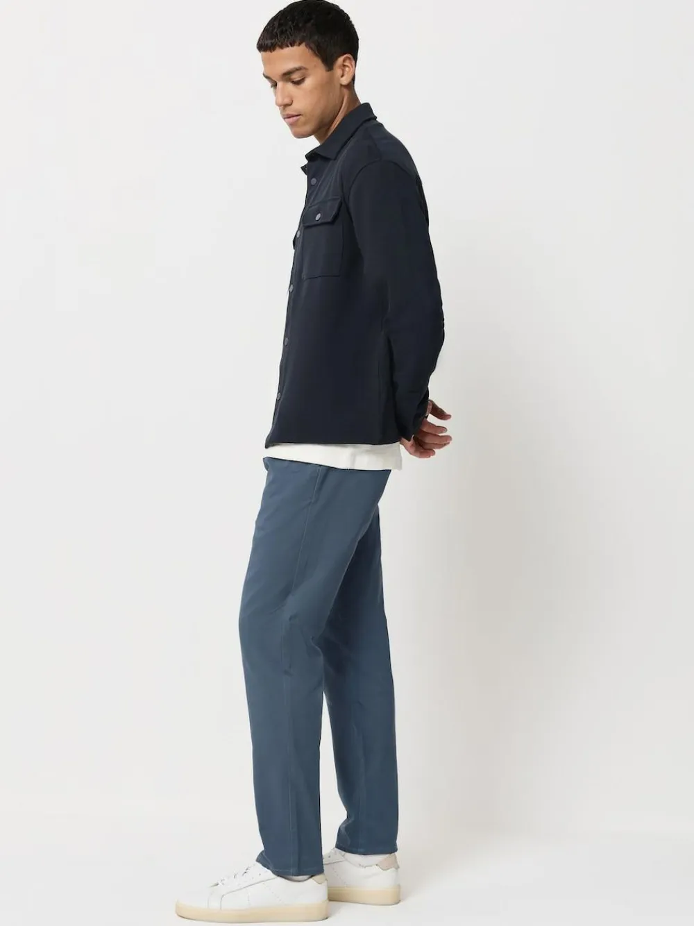 Next Slim Fit Pleated Stretch Chinos Trousers With Elasticated Waist^ Pants & Chinos