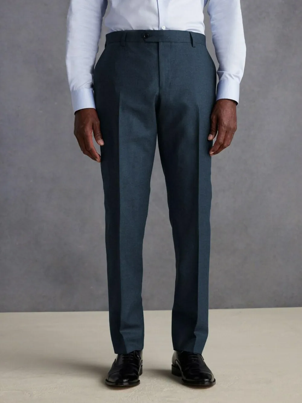 Discount Next Slim Fit Signature Zignone Italian Wool Cashmere Blend Flannel Suit Trousers Blue