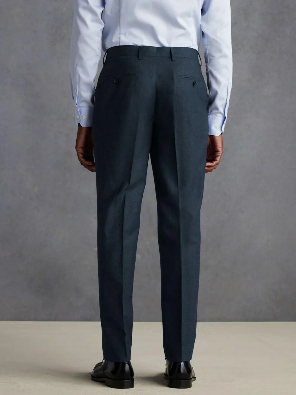 Discount Next Slim Fit Signature Zignone Italian Wool Cashmere Blend Flannel Suit Trousers Blue
