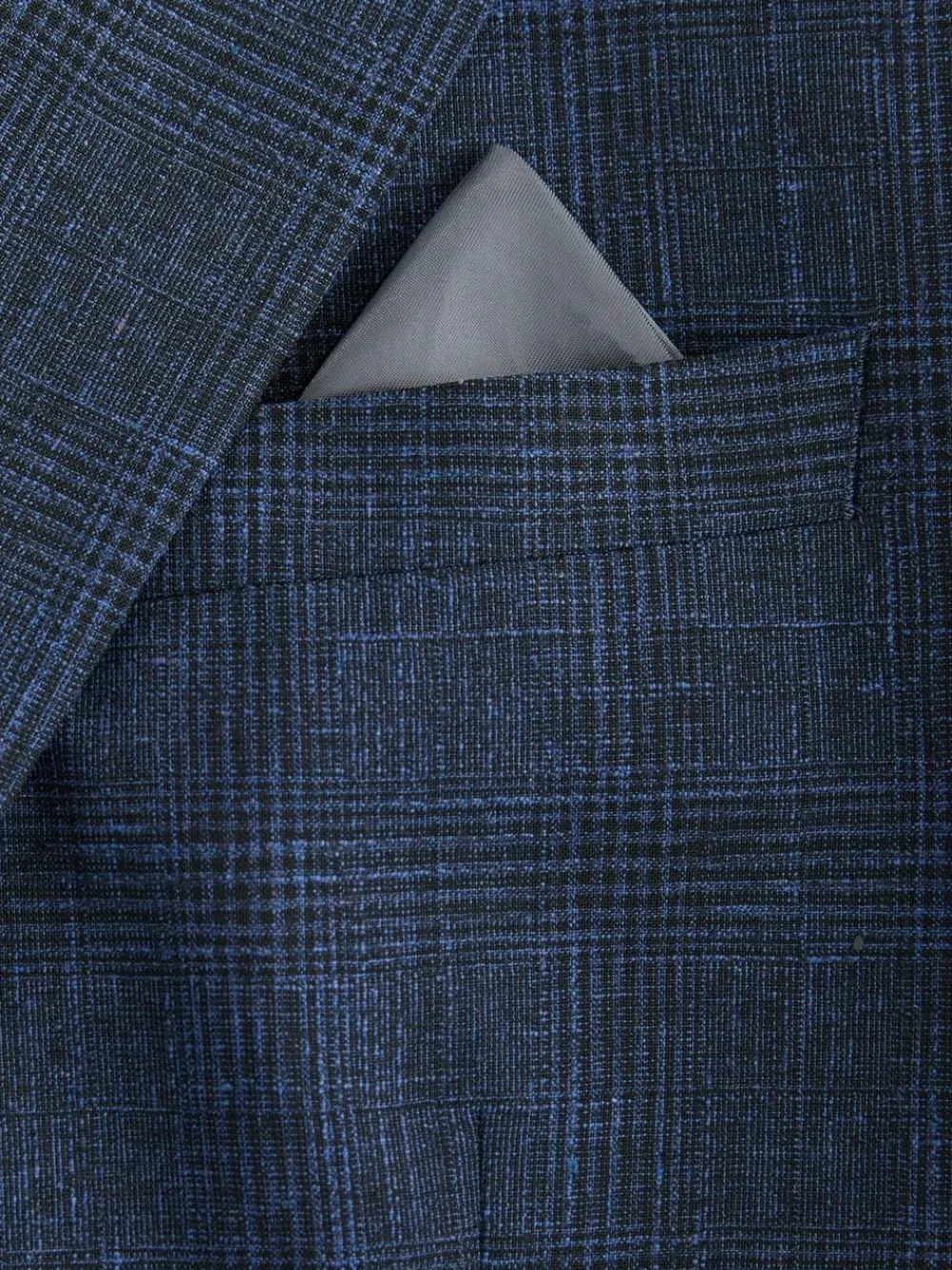 Next Slim Fit Tollegno Linen Blend Check Suit Jacket^ Blue Suits