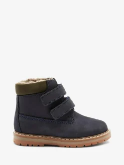 Sale Next Standard Fit (F) Leather Thermal Thinsulate™ Lined Touch Fastening Work Boots Blue