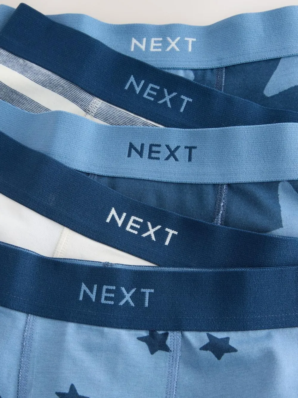 Next Blue Stars & Stripes Junior Pattern Trunks 5 Pack (1.5-16yrs)^BOY Underwear