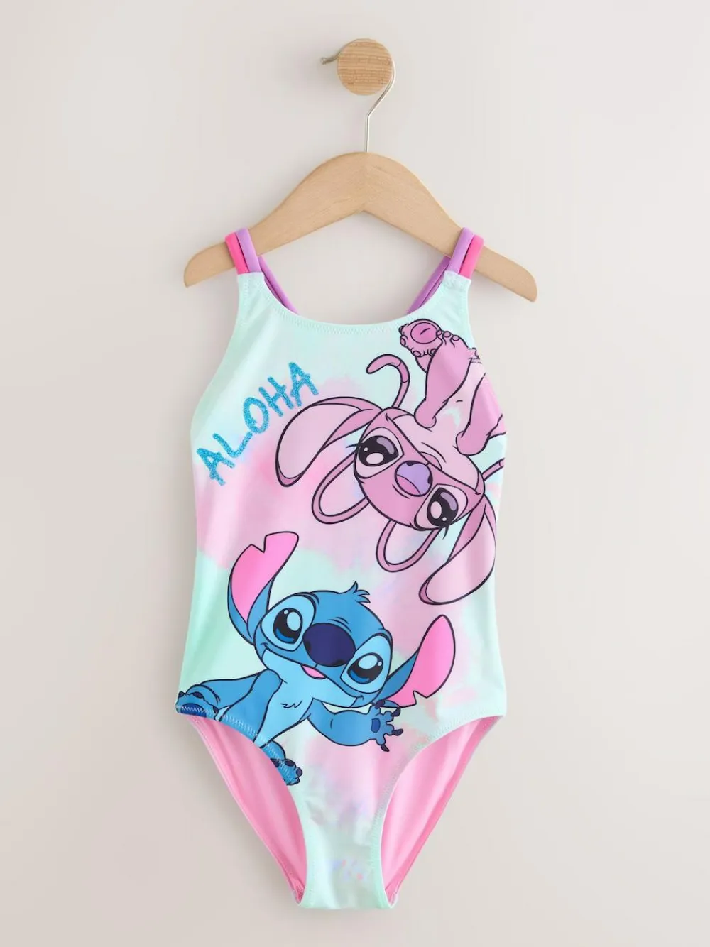 Clearance Next Blue Stitch License Double Strap Swimsuit (3-16yrs)
