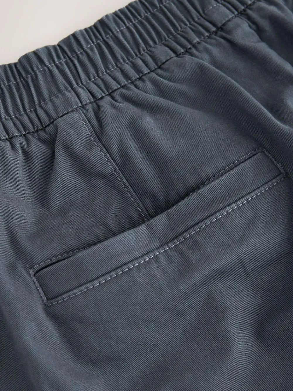 New Next Straight Fit Pleated Stretch Chinos Trousers With Elasticated Waist Blue