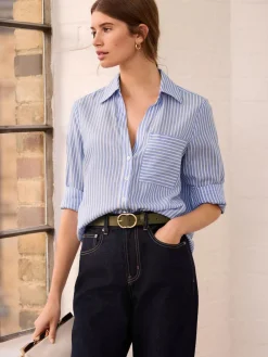 Next Soft Relaxed Long Sleeve V Neck Shirt^Women Blouses & Shirts