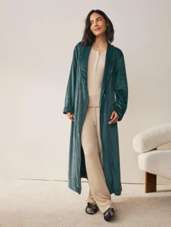Clearance Next Studio Cosy Ribbed Dressing Gown Blue