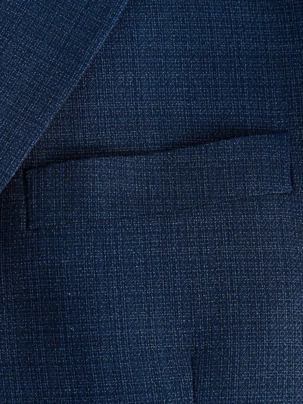 Discount Next Tailored Fit Textured Wool Blend Suit Jacket Blue
