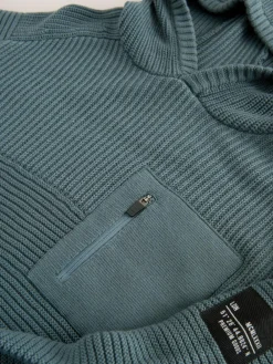 Next Blue Utility Knitted Hoodie (3-16yrs)^BOY Sweatshirts & Hoodies|Knitwear & Sweaters
