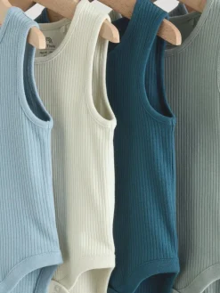 Next Blue Vest Baby Bodysuits 5 Pack^BOY Bodysuits & Vests|Vests