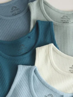 Next Blue Vest Baby Bodysuits 5 Pack^BOY Bodysuits & Vests|Vests