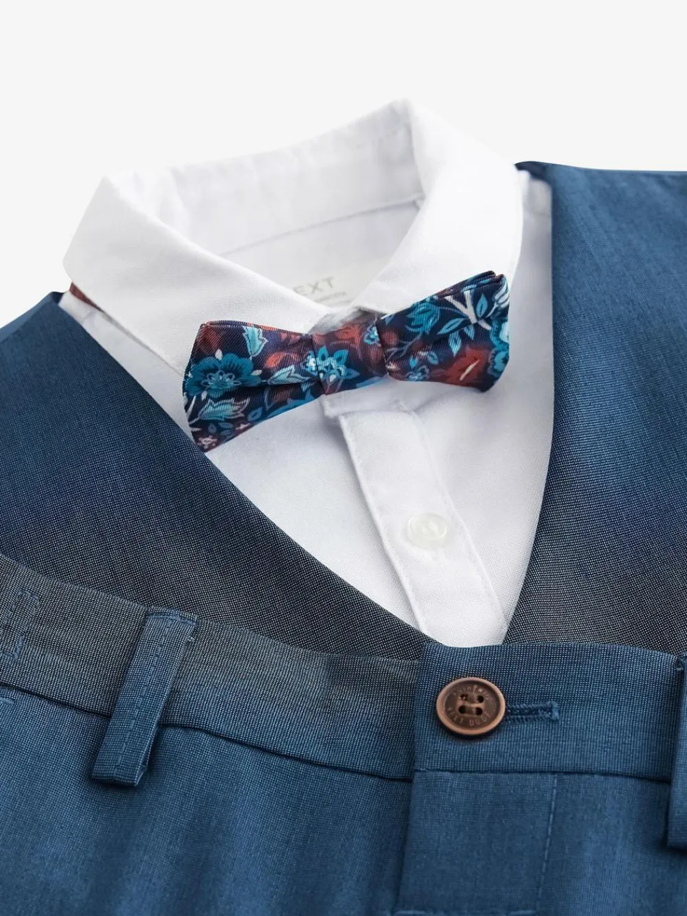 Next Blue Waistcoat, Shirt, Trousers & Bowtie Set (3mths-9yrs)^BOY Sets & Co-Ords|Sets & Co-Ords