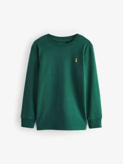 Next Stag Logo Long Sleeve Cosy T-Shirts 4 Pack (3-16yrs)^BOY Tops|T-Shirts