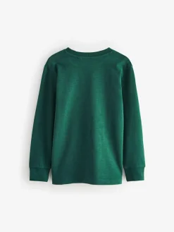 Next Stag Logo Long Sleeve Cosy T-Shirts 4 Pack (3-16yrs)^BOY Tops|T-Shirts