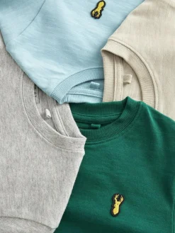 Next Stag Logo Long Sleeve Cosy T-Shirts 4 Pack (3-16yrs)^BOY Tops|T-Shirts
