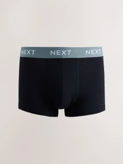 Sale Next Blue/Green/Yellow Waistband 10 pack Cotton Rich Blend Hipsters Boxers