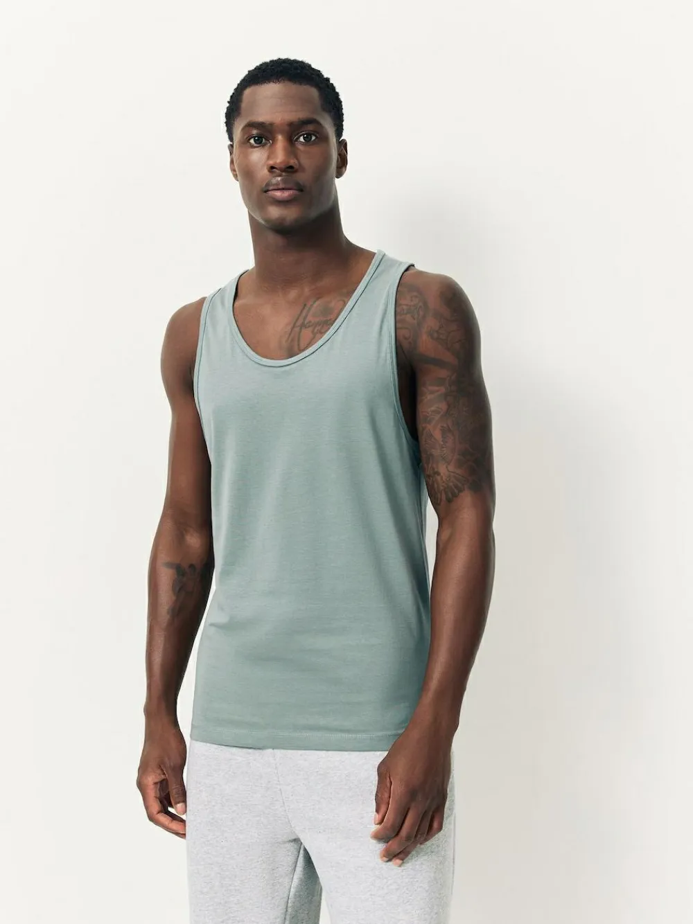 Next 100% Cotton Layering Vests 5 Pack Blue/Grey
