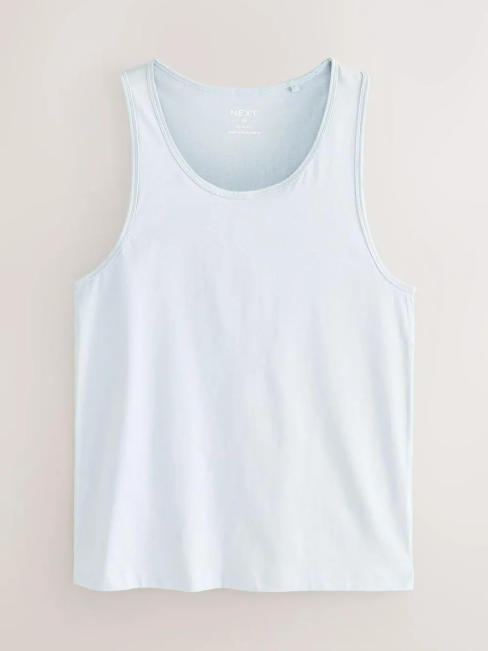 Next 100% Cotton Layering Vests 5 Pack Blue/Grey