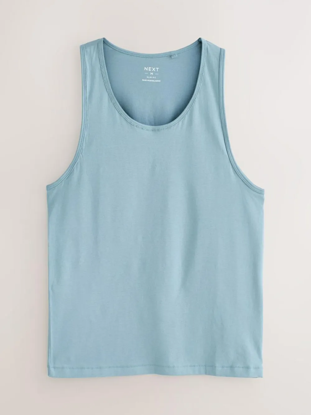 Next 100% Cotton Layering Vests 5 Pack Blue/Grey